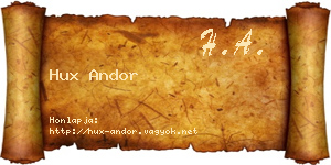 Hux Andor névjegykártya